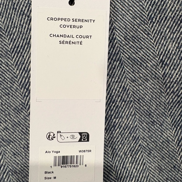 Alo Cropped Serenity Coverup | color: black | size: M - Picture 6 of 8